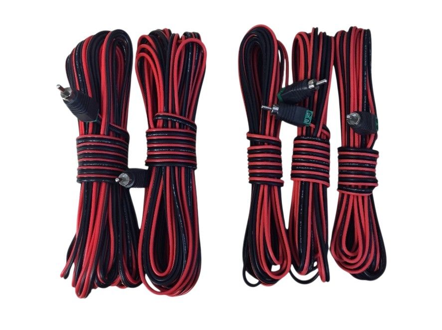 5 Speaker Cables for Bose Lifestyle 18 28 38 48 - RCA to Bare Wire Black/Red