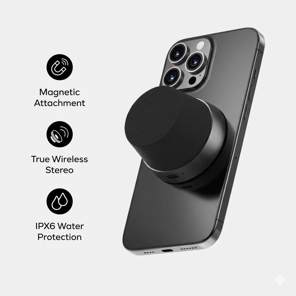 Magnetic Wireless Speaker Portable Bluetooth Waterproof for iPhone 17/16/15/14