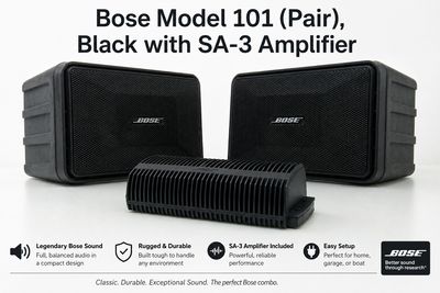 Bose Model 101 (Pair), Black with SA-3 Amplifier + USAV Bluetooth
