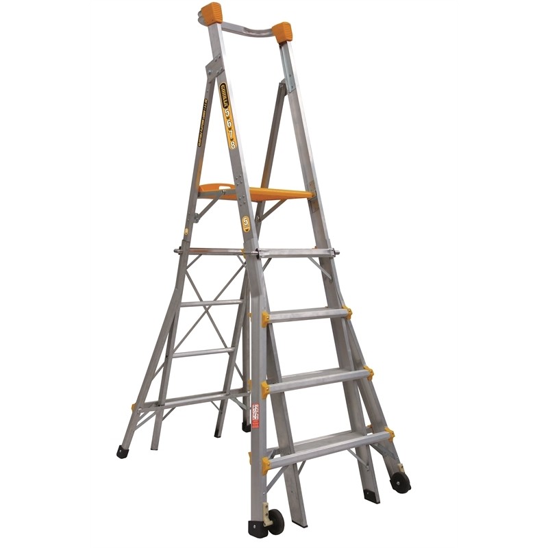 Gorilla 1.5-2.4m 150kg Aluminium Adjustable Platform Ladder - $59.00