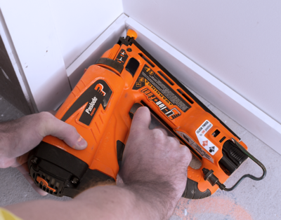 Paslode - Impulse Angled Bradder Nail Gun with Charger, 2 x Battery and in Case