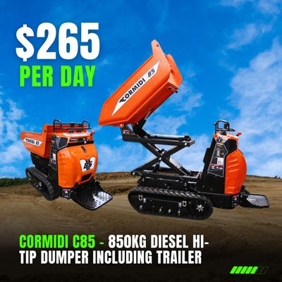 CORMIDI C85 - 850Kg Diesel Hi-Tip Dumper Including Trailer *JUNE PROMO DEAL*