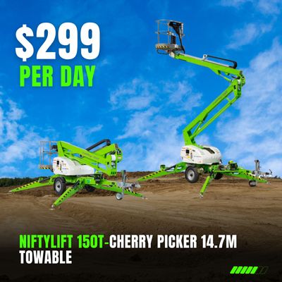 Nifty 150T- Cherry Picker/Boom 14.7m (48ft) Trailer Mounted - Towable *AUGUST PROMO DEAL*