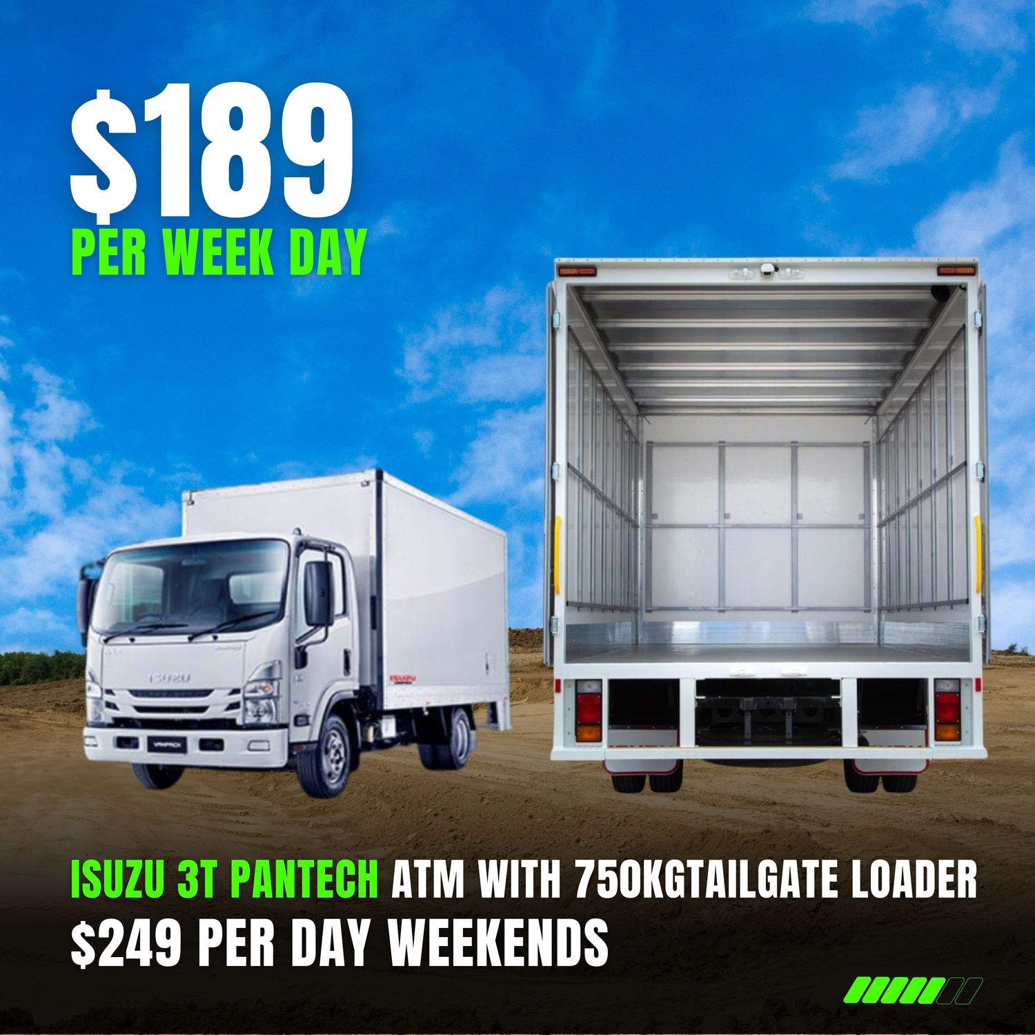 Isuzu 3T ATM Pantech with 750kg Tailgate Loader-NNR200 *MAY PROMO DEAL*
