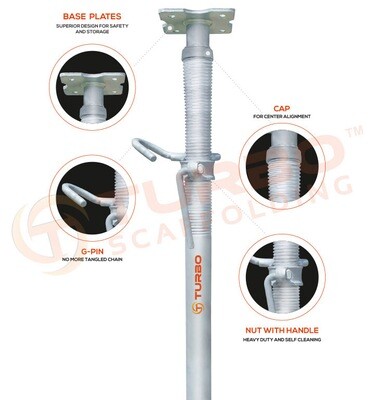 Props No2 - Steel Gal Acrow Supports 1.98m - 3.35m