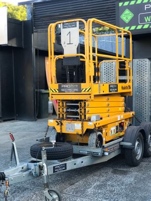 EWP &amp; Trailer Combo (19ft Electric Scissor Lift + Trailer)