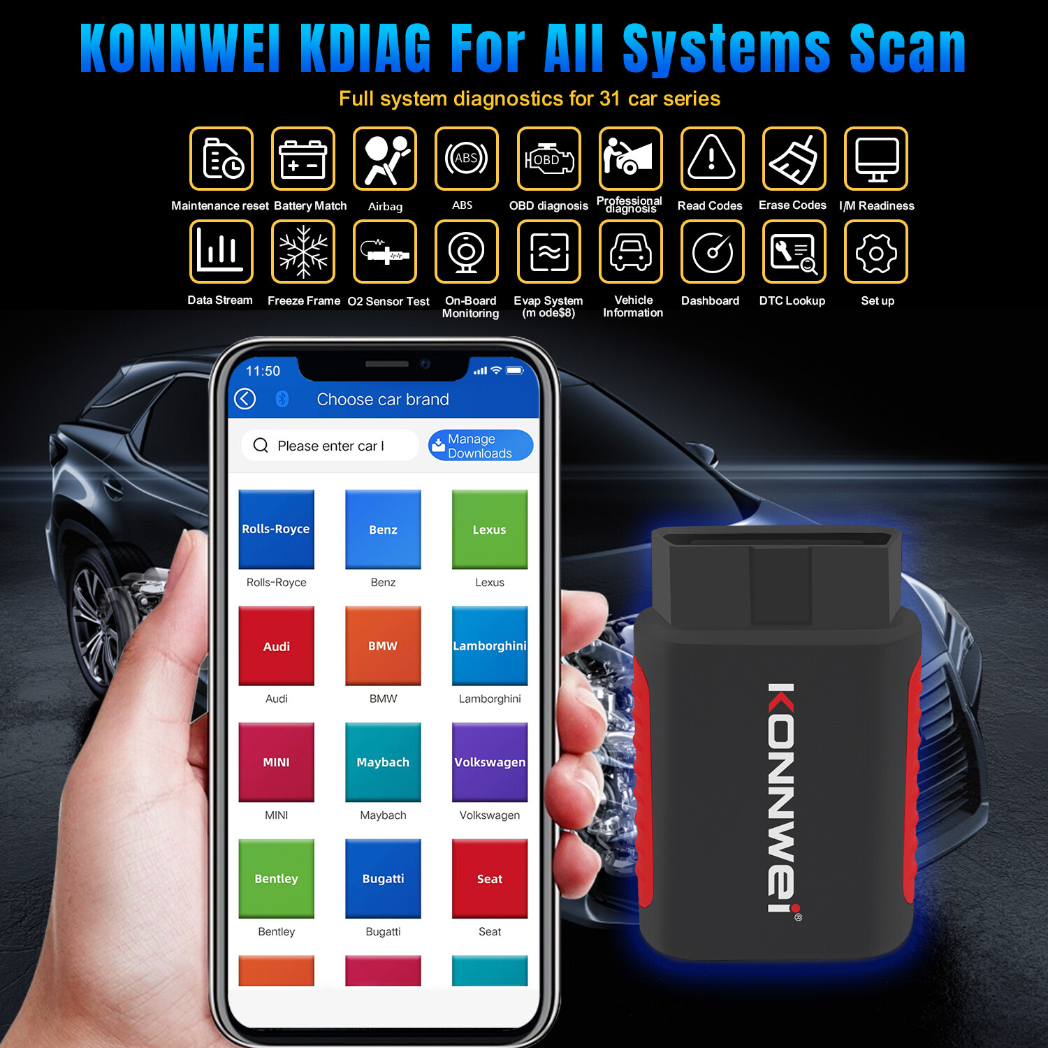 KDiag Diagnostic-VCI für mobile Endgeräte