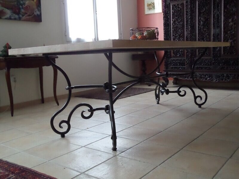 table de salle à manger en fer forgé sur mesure