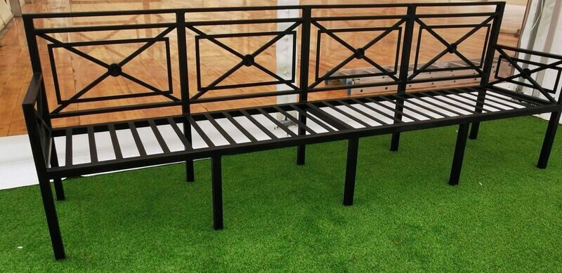 banc en fer de 4 mètres de long pour jardin, château,