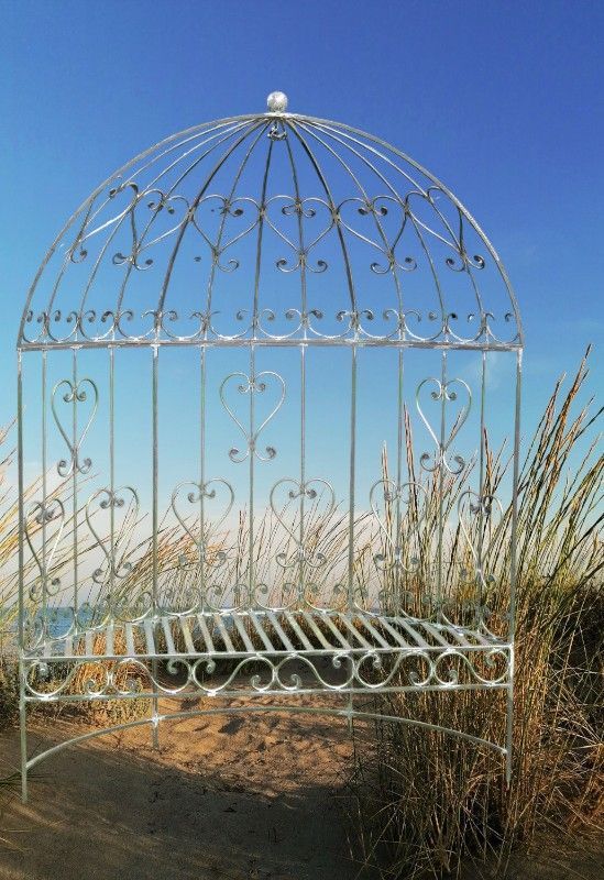 Banc romantique avec toit en fer forgé,plein