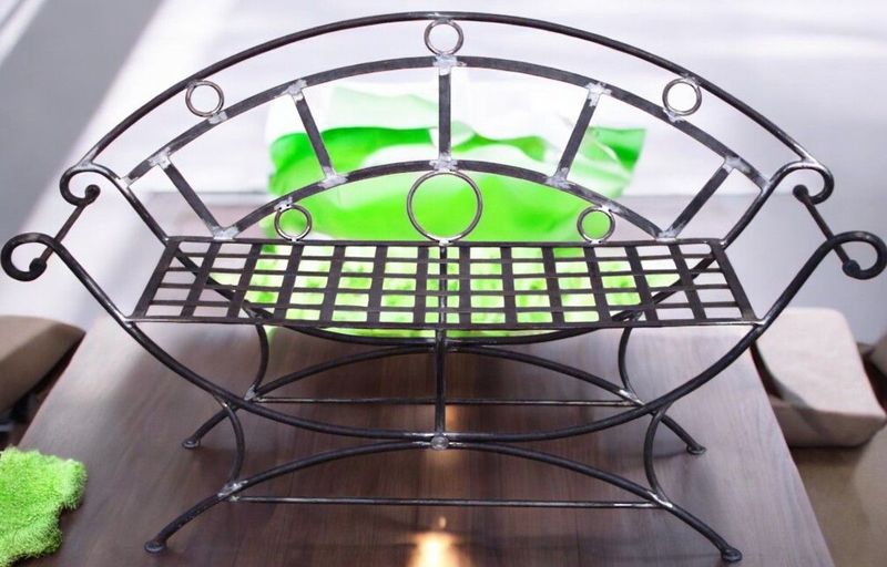 banc de jardin curule  avec dossier,160 cm de long