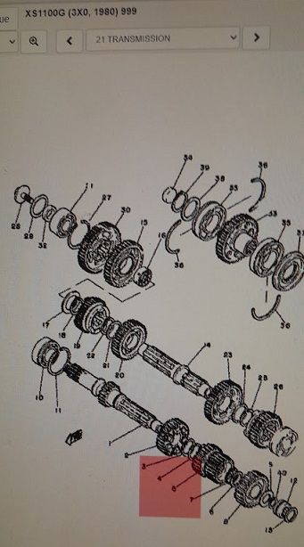 2H7-17121-00 GEAR, 2ND PINION YAMAHA XS1100
