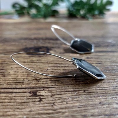 DANDELION: oorbellen zilver hex lang