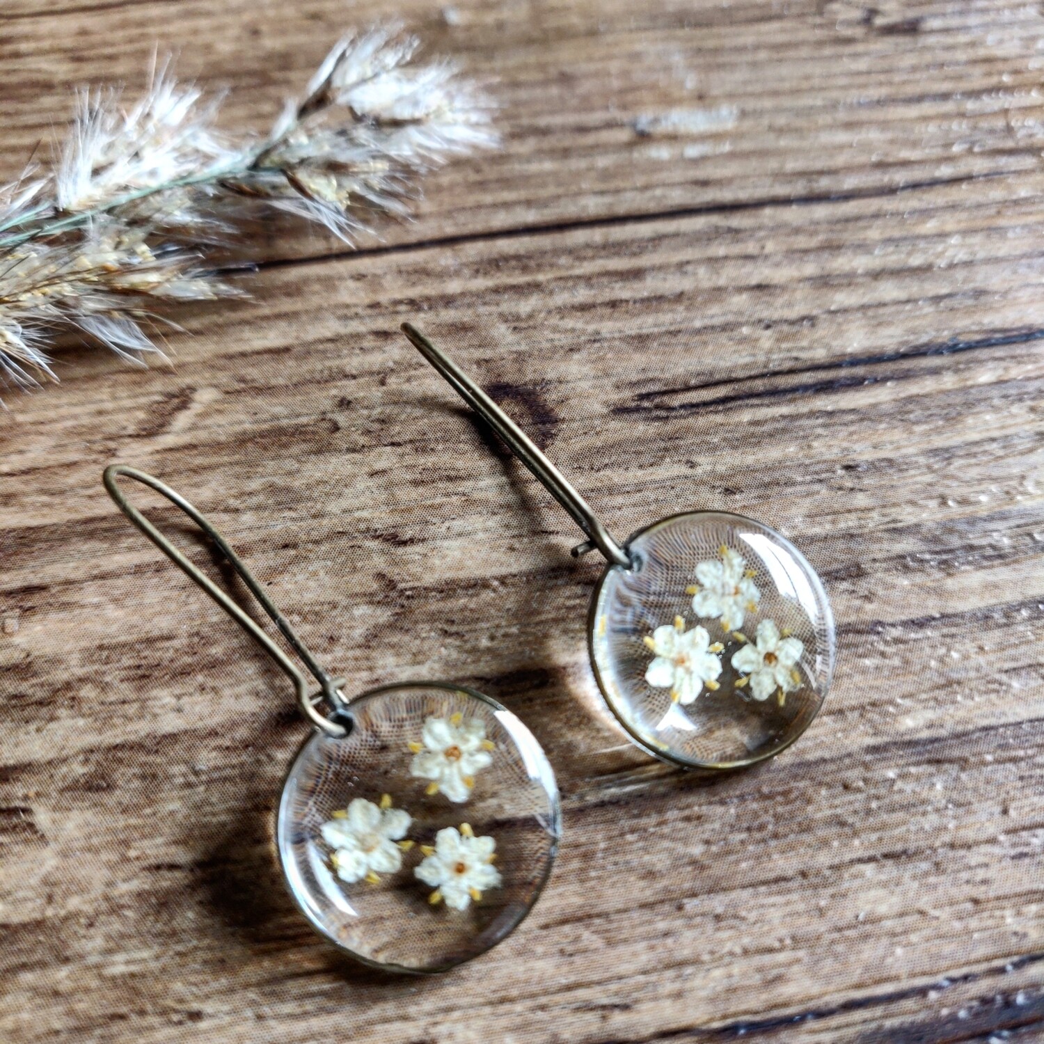 ELDERFLOWER: oorbellen brons