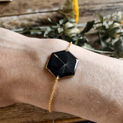 DANDELION: armband goud hex groot
