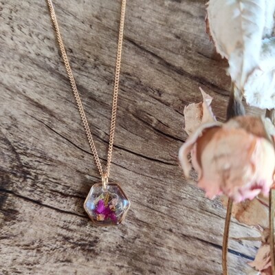 Pressed roses: ketting goud hex