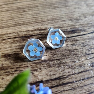 Vergeet me nietje: studs zilver