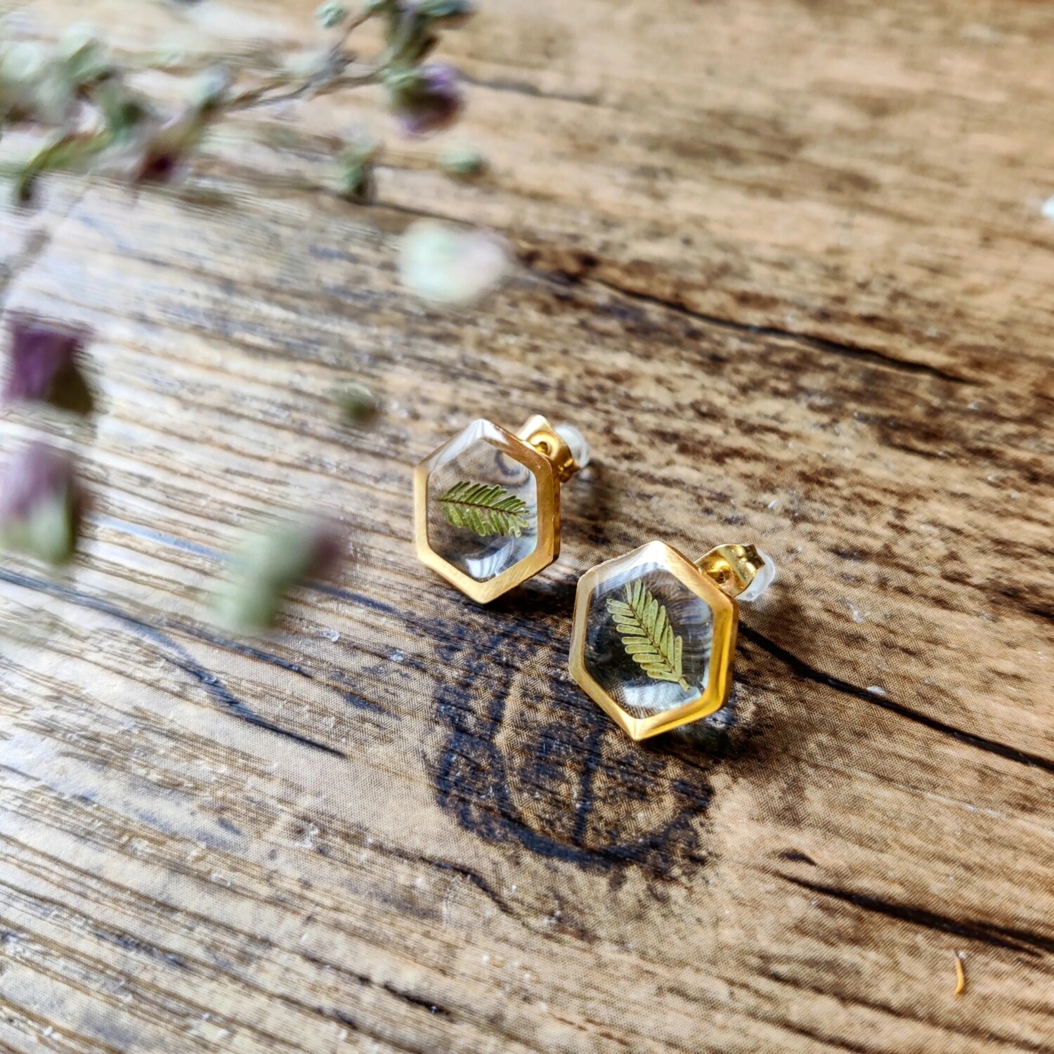 LEAVES: studs goud