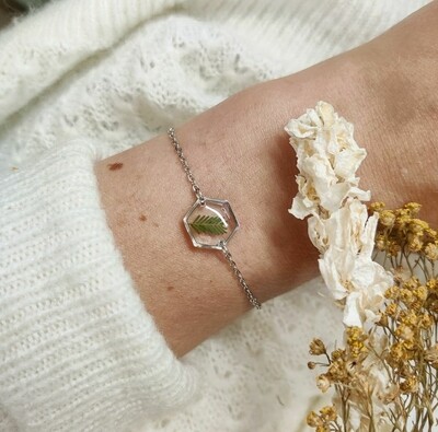 LEAVES: armband zilver hex