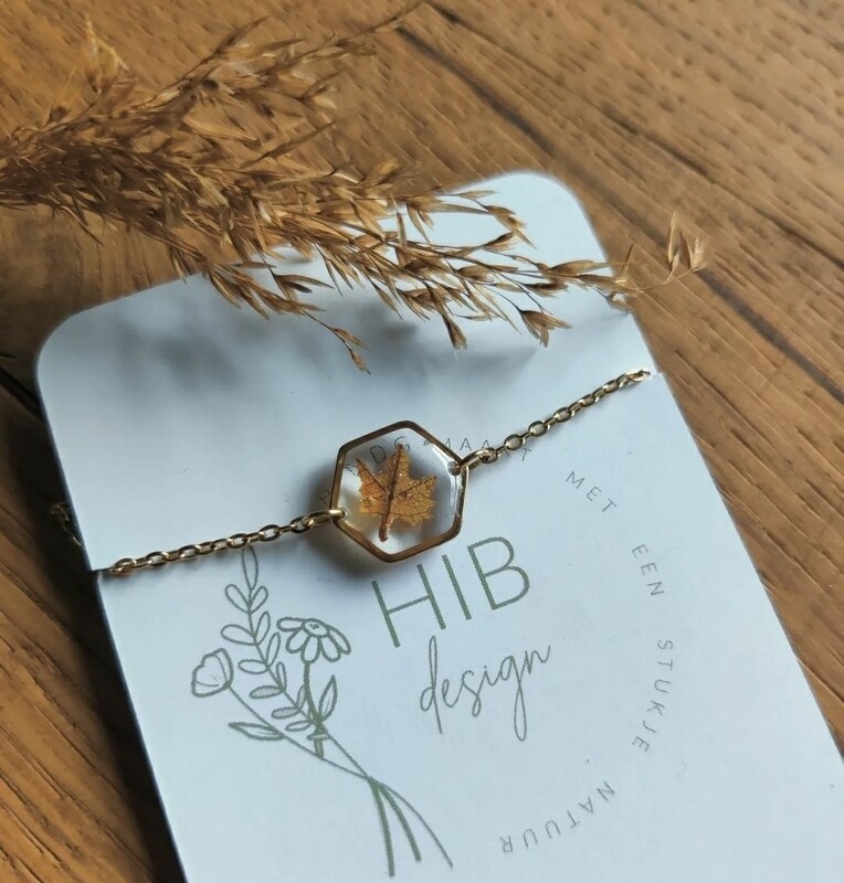 FORREST: armbandje little leaf goud