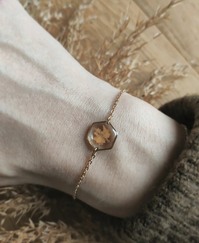 FORREST: armbandje little leaf goud