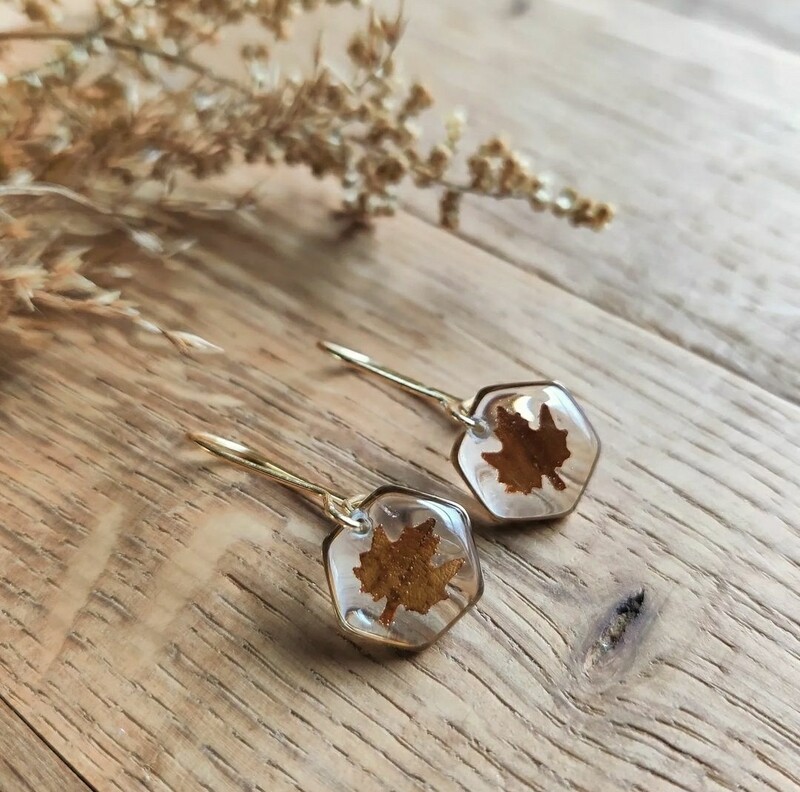 FORREST: oorbellen little leafs goud