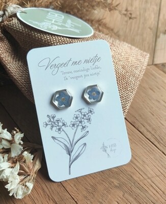 Vergeet me nietje: studs zilver