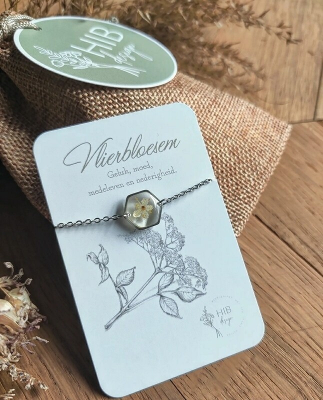 ELDERFLOWER: armband zilver hex klein