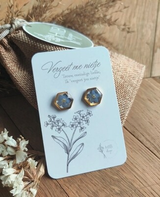 Vergeet me nietje: studs goud