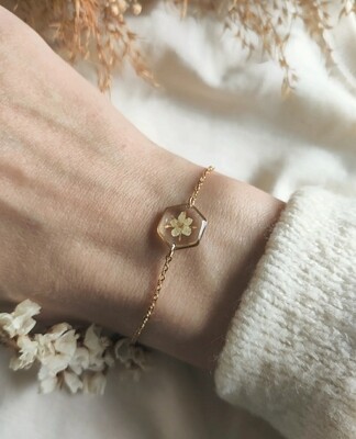 ELDERFLOWER: armband goud hex klein