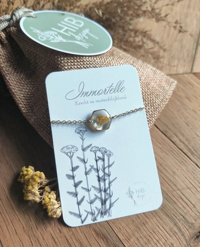 Immortelle: armbandje goud hex