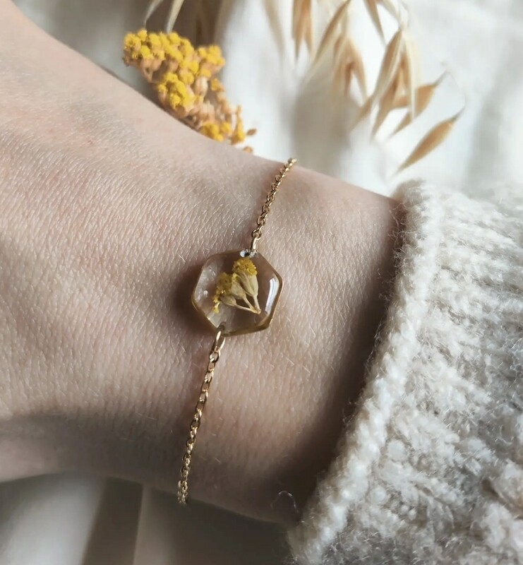 Immortelle: armbandje goud hex