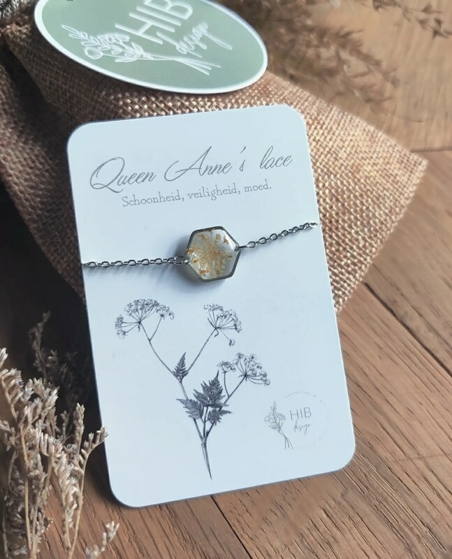 Queen Anne's Lace: armband zilver hex klein