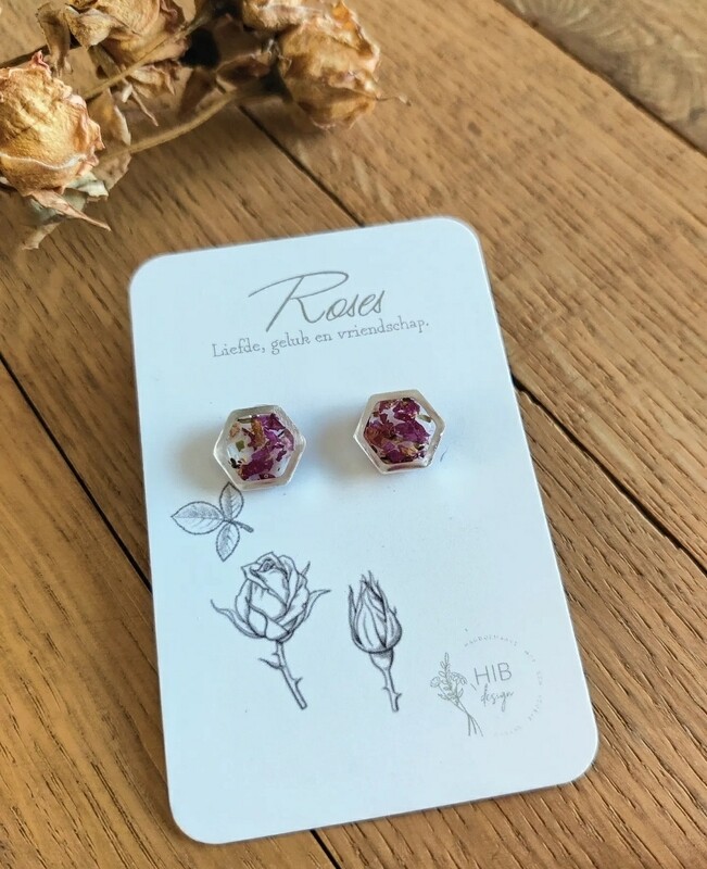 Roses: studs zilver