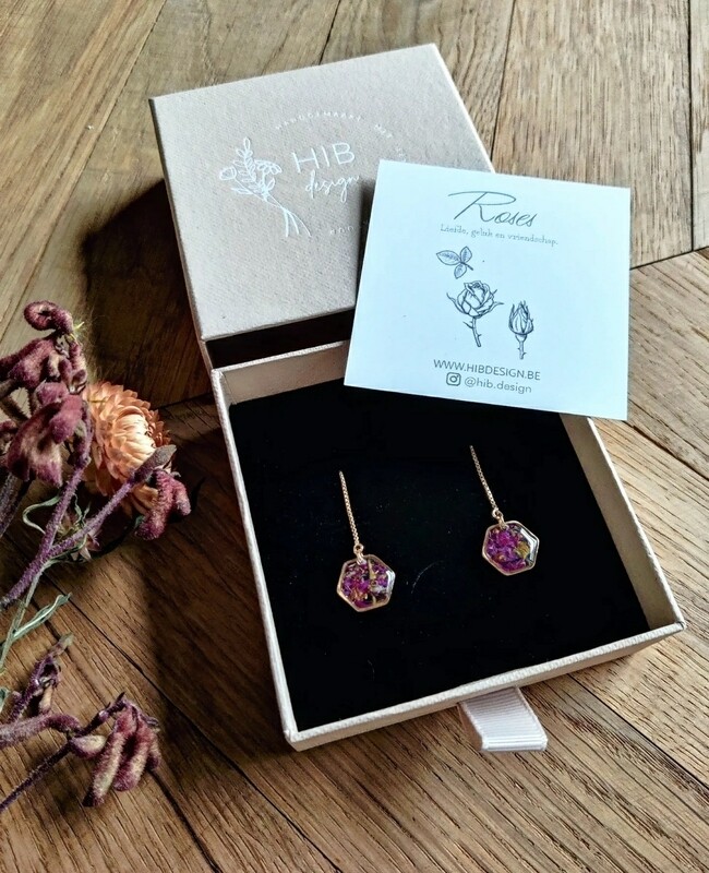 Pressed roses: oorslingers goud