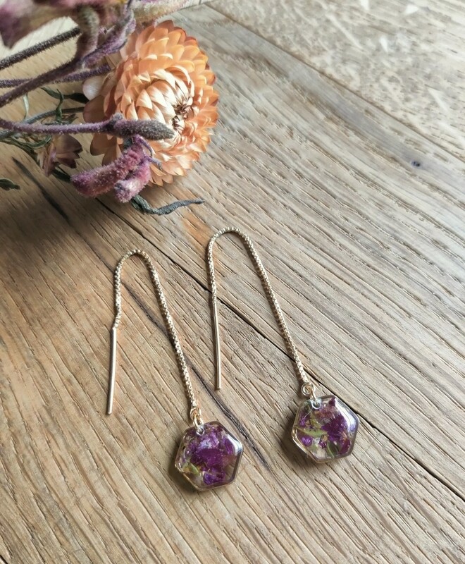 Pressed roses: oorslingers goud