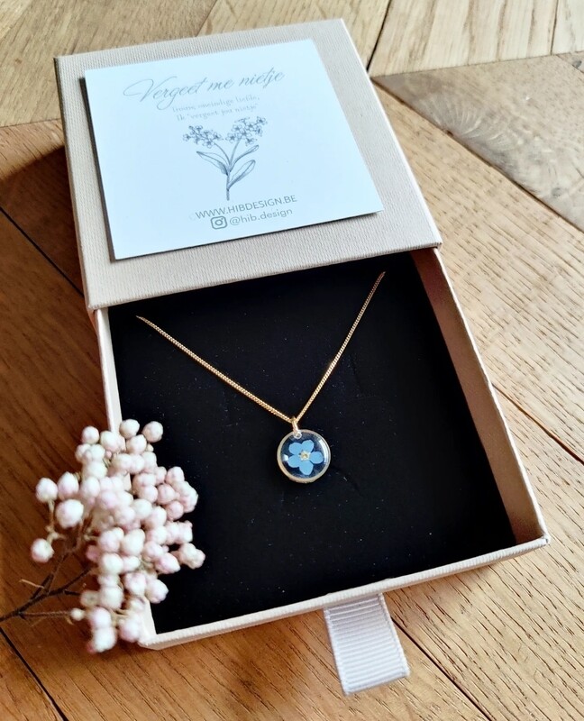 vergeet me nietje: ketting rond