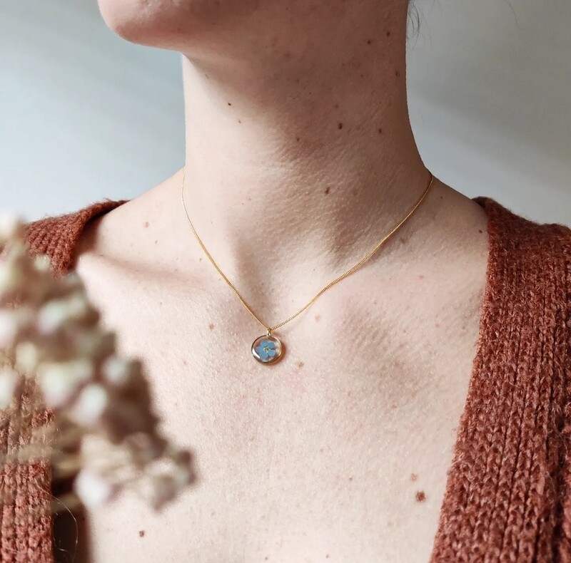 vergeet me nietje: ketting rond
