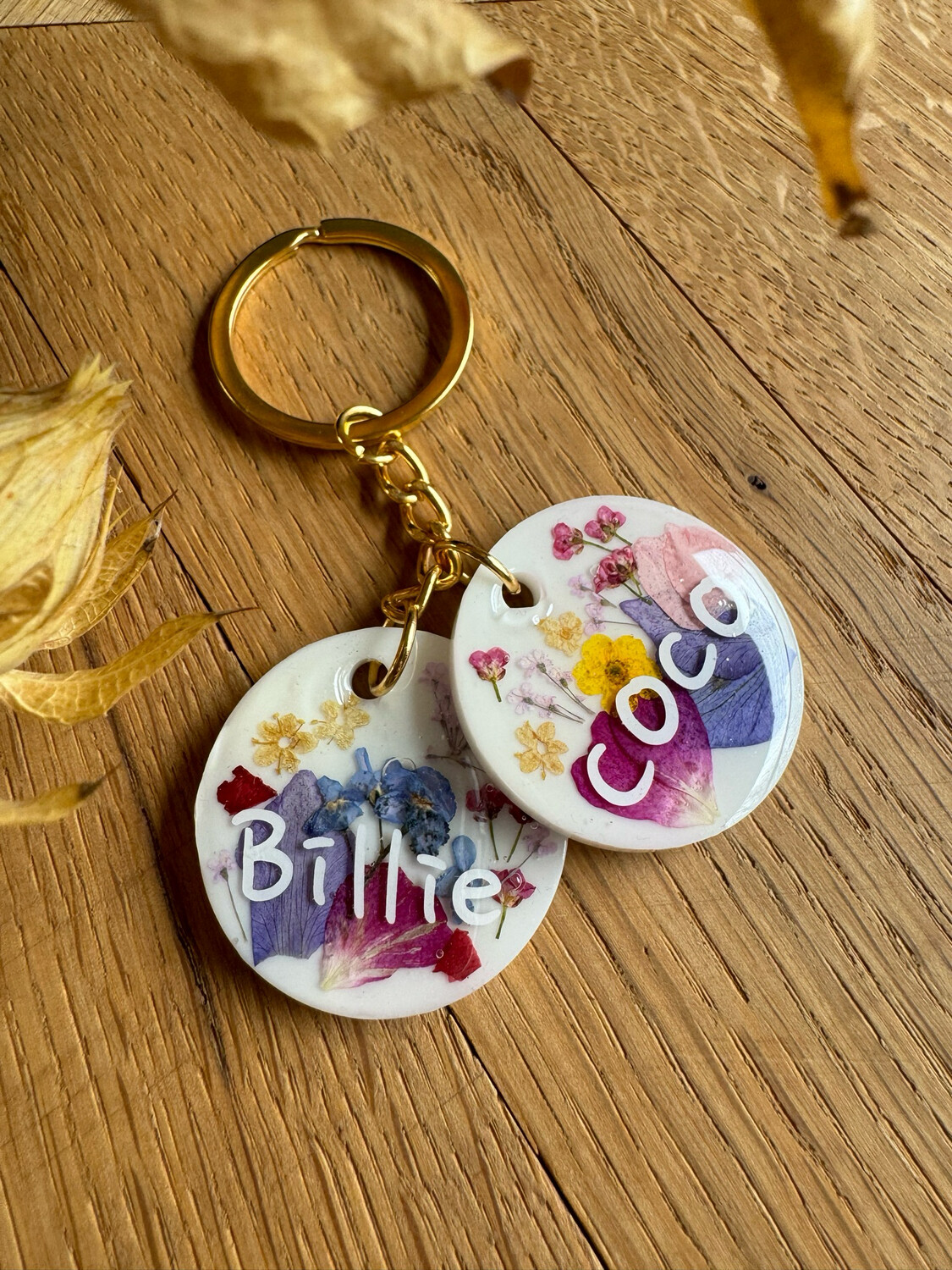 Sleutelhanger wit: 2 Namen