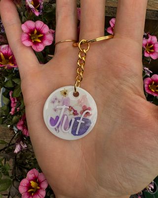 Sleutelhanger wit: Juf