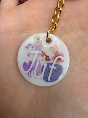 Sleutelhanger wit: Juf