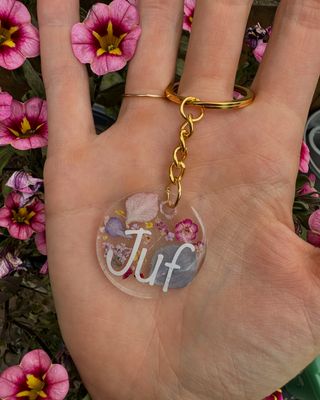 Sleutelhanger doorzichtig: Juf