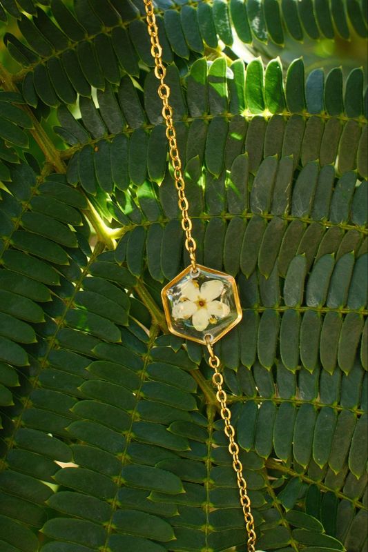 ELDERFLOWER: armband goud hex klein