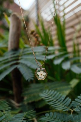 Vlierbloesem: ketting hexagon