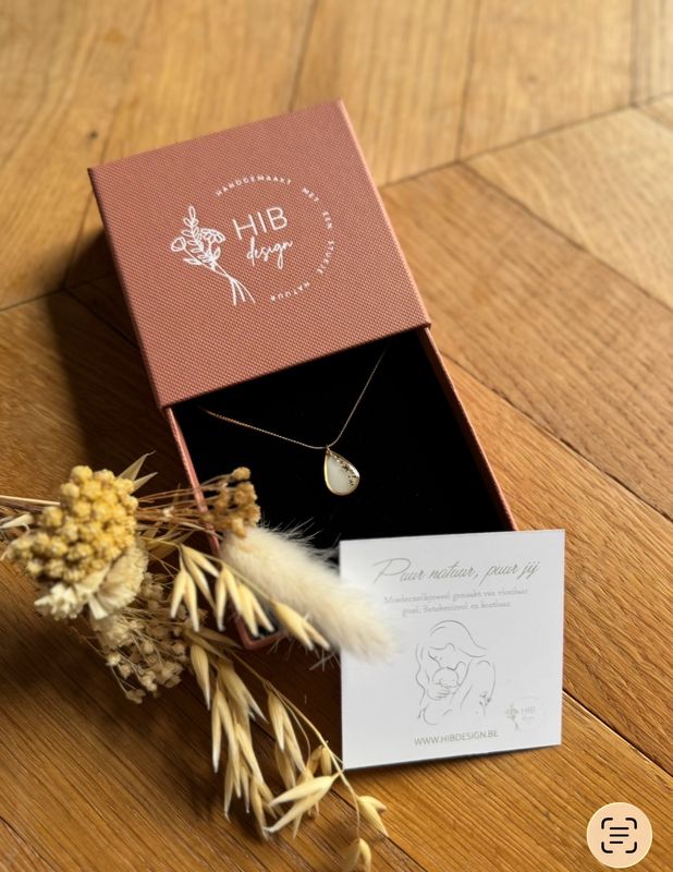 Moedermelk ketting drop: golden flakes