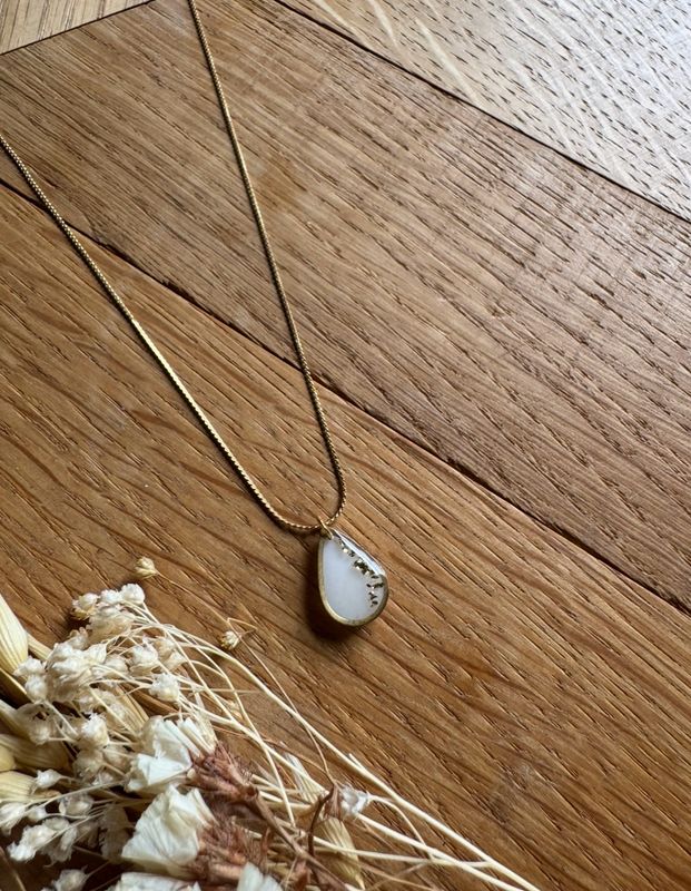 Moedermelk ketting drop: golden flakes