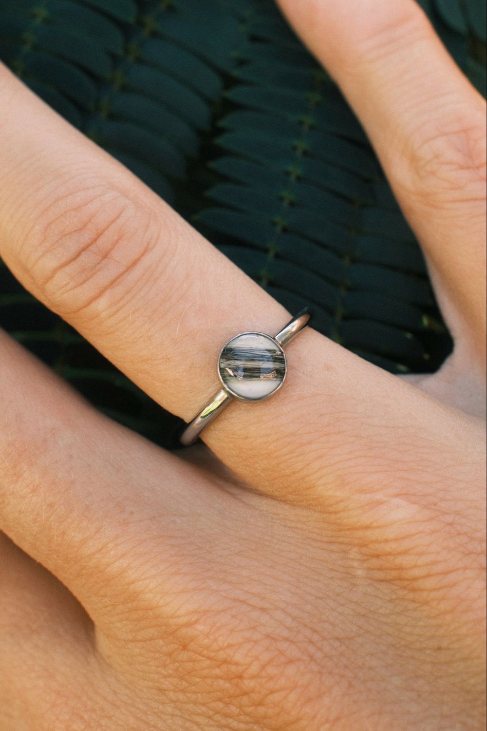Ring: met haartjes zilver 8mm