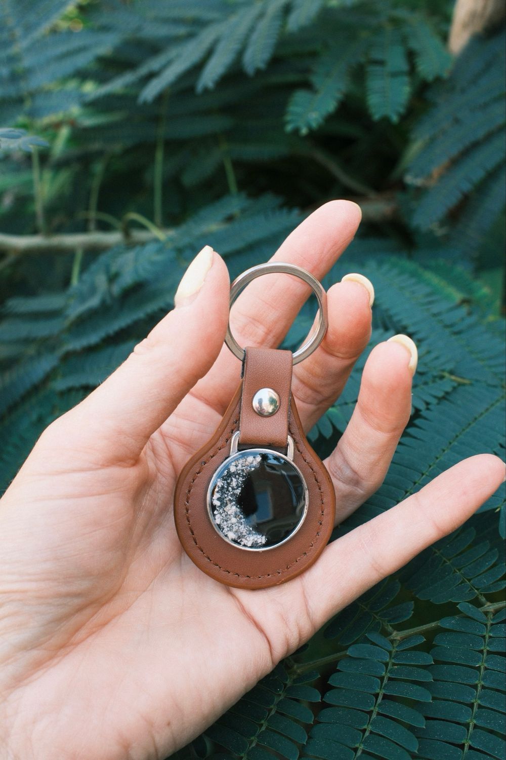 As sleutelhanger: PU - leder bruin