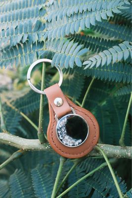 As sleutelhanger: PU - leder bruin