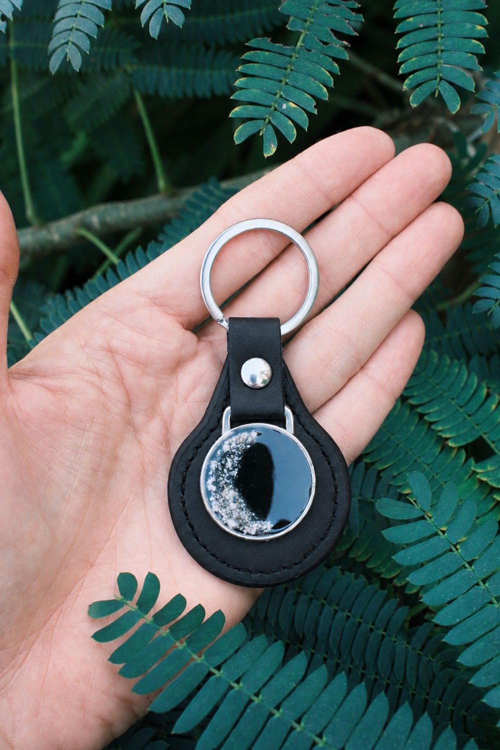 As sleutelhanger: PU-leder zwart